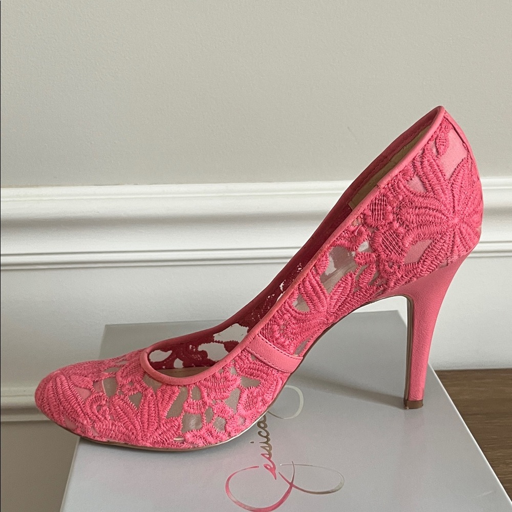 Jessica Simpson Coral Lace Heels - Picture 5 of 6